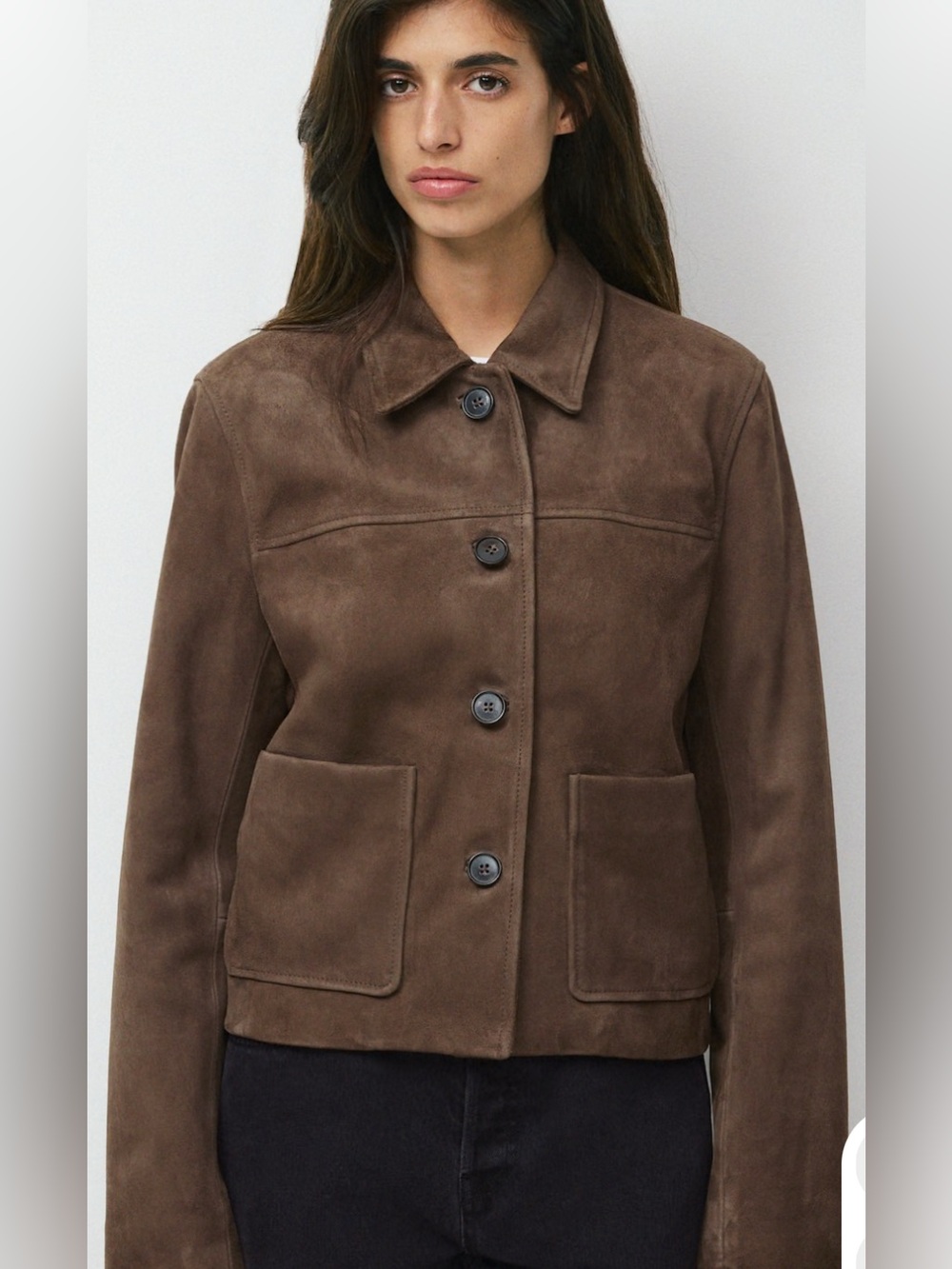 Aritzia Brown Suede Leather Jacket